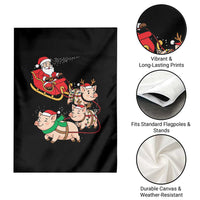Santa Pig Sleigh Crew Garden Flag Funny Christmas Pig Lover Gift - Wonder Print Shop
