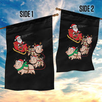 Santa Pig Sleigh Crew Garden Flag Funny Christmas Pig Lover Gift - Wonder Print Shop