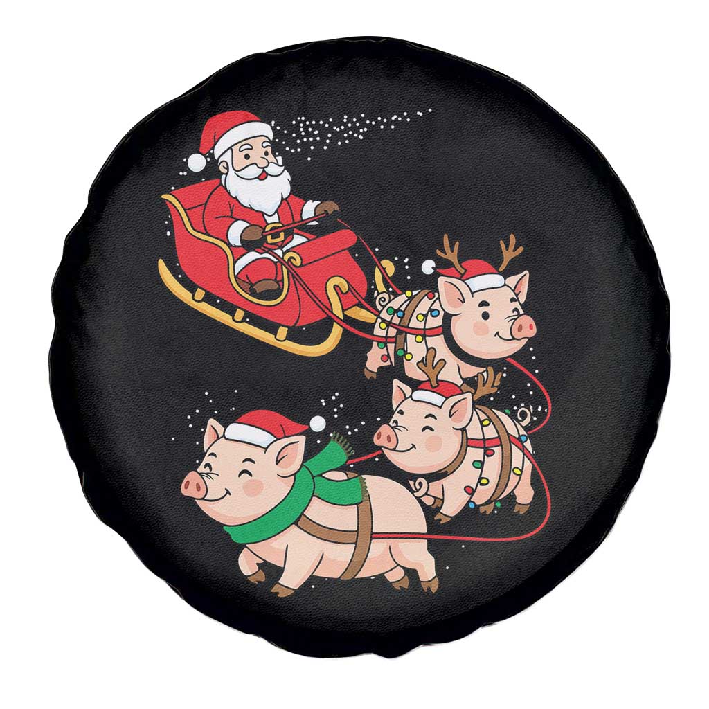 Santa Pig Sleigh Crew Spare Tire Cover Funny Christmas Pig Lover Gift - Wonder Print Shop