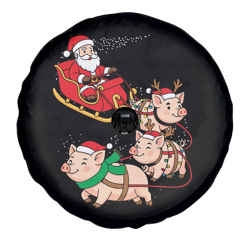 Santa Pig Sleigh Crew Spare Tire Cover Funny Christmas Pig Lover Gift - Wonder Print Shop
