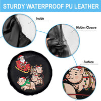 Santa Pig Sleigh Crew Spare Tire Cover Funny Christmas Pig Lover Gift - Wonder Print Shop