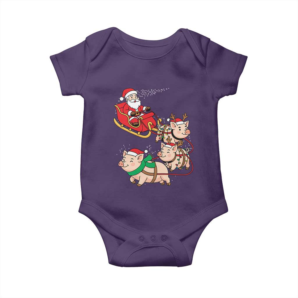 Santa Pig Sleigh Crew Baby Onesie Funny Christmas Pig Lover Gift - Wonder Print Shop