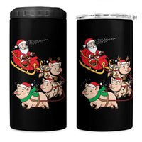 Santa Pig Sleigh Crew 4 in 1 Can Cooler Tumbler Funny Christmas Pig Lover Gift - Wonder Print Shop