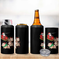 Santa Pig Sleigh Crew 4 in 1 Can Cooler Tumbler Funny Christmas Pig Lover Gift - Wonder Print Shop