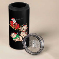 Santa Pig Sleigh Crew 4 in 1 Can Cooler Tumbler Funny Christmas Pig Lover Gift - Wonder Print Shop