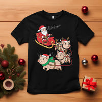 Santa Pig Sleigh Crew T Shirt Funny Christmas Pig Lover Gift - Wonder Print Shop