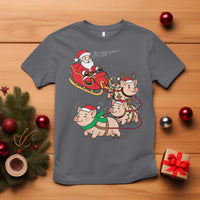 Santa Pig Sleigh Crew T Shirt Funny Christmas Pig Lover Gift - Wonder Print Shop