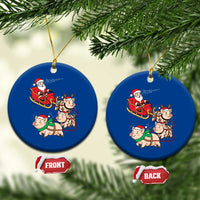 Santa Pig Sleigh Crew Ceramic Ornament Funny Christmas Pig Lover Gift - Wonder Print Shop