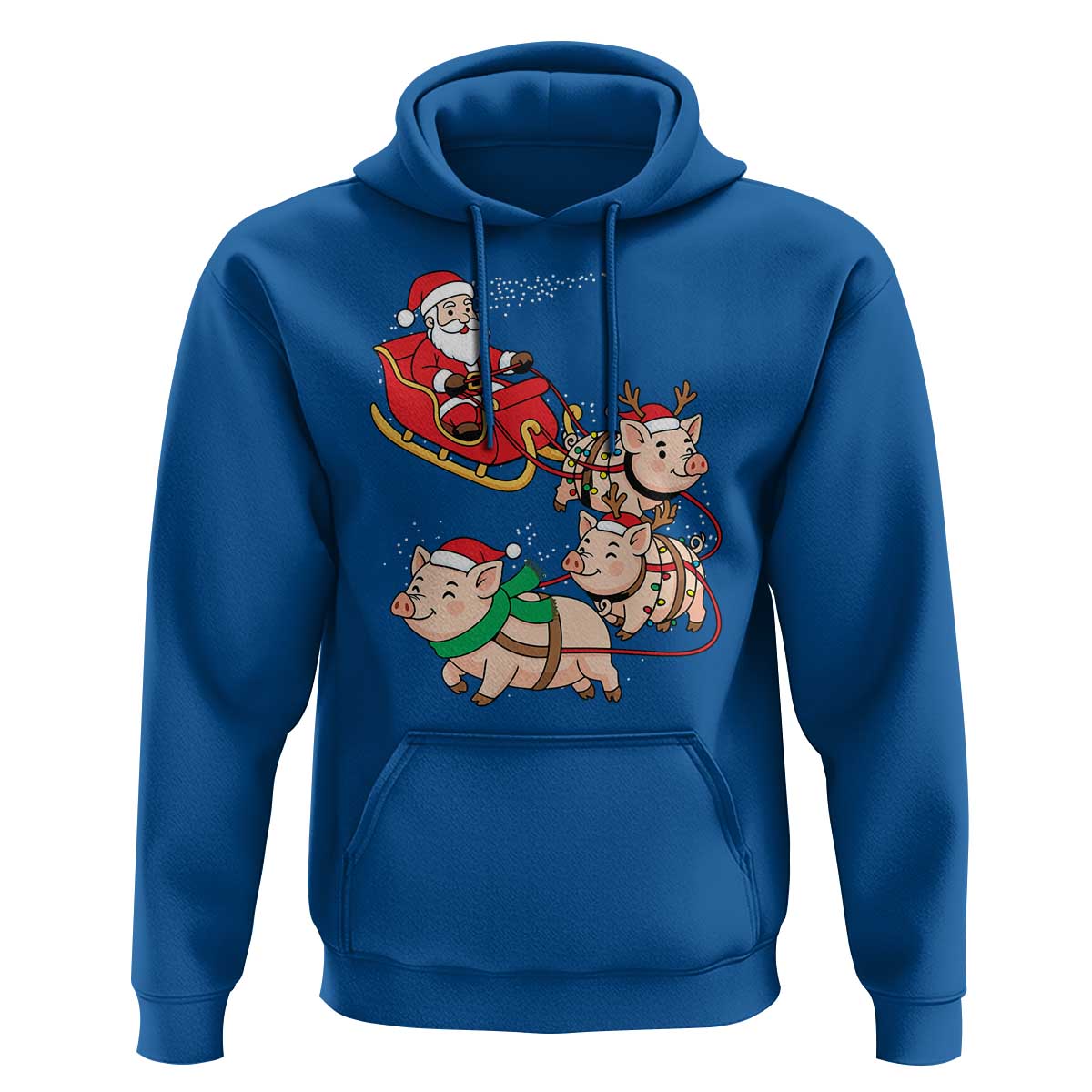 Santa Pig Sleigh Crew Hoodie Funny Christmas Pig Lover Gift - Wonder Print Shop