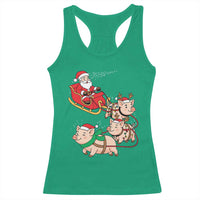 Santa Pig Sleigh Crew Racerback Tank Top Funny Christmas Pig Lover Gift - Wonder Print Shop