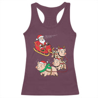 Santa Pig Sleigh Crew Racerback Tank Top Funny Christmas Pig Lover Gift - Wonder Print Shop