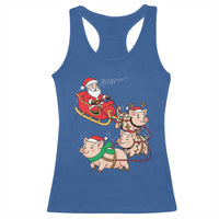 Santa Pig Sleigh Crew Racerback Tank Top Funny Christmas Pig Lover Gift - Wonder Print Shop