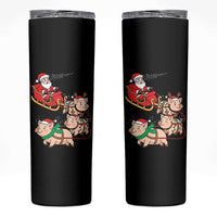 Santa Pig Sleigh Crew Skinny Tumbler Funny Christmas Pig Lover Gift - Wonder Print Shop