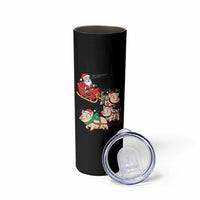 Santa Pig Sleigh Crew Skinny Tumbler Funny Christmas Pig Lover Gift - Wonder Print Shop