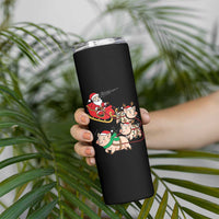 Santa Pig Sleigh Crew Skinny Tumbler Funny Christmas Pig Lover Gift - Wonder Print Shop