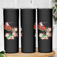 Santa Pig Sleigh Crew Skinny Tumbler Funny Christmas Pig Lover Gift - Wonder Print Shop