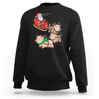 Santa Pig Sleigh Crew Sweatshirt Funny Christmas Pig Lover Gift - Wonder Print Shop