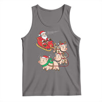 Santa Pig Sleigh Crew Tank Top Funny Christmas Pig Lover Gift - Wonder Print Shop