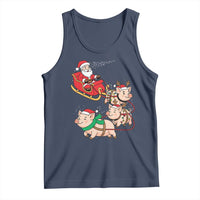 Santa Pig Sleigh Crew Tank Top Funny Christmas Pig Lover Gift - Wonder Print Shop