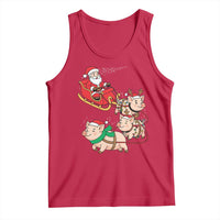 Santa Pig Sleigh Crew Tank Top Funny Christmas Pig Lover Gift - Wonder Print Shop
