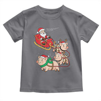 Santa Pig Sleigh Crew Toddler T Shirt Funny Christmas Pig Lover Gift - Wonder Print Shop