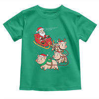 Santa Pig Sleigh Crew Toddler T Shirt Funny Christmas Pig Lover Gift - Wonder Print Shop
