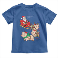 Santa Pig Sleigh Crew Toddler T Shirt Funny Christmas Pig Lover Gift - Wonder Print Shop