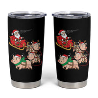 Santa Pig Sleigh Crew Tumbler Cup Funny Christmas Pig Lover Gift - Wonder Print Shop