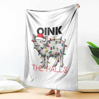 Oink The Halls Throw Blanket Funny Christmas Pig Lover Gift - Wonder Print Shop