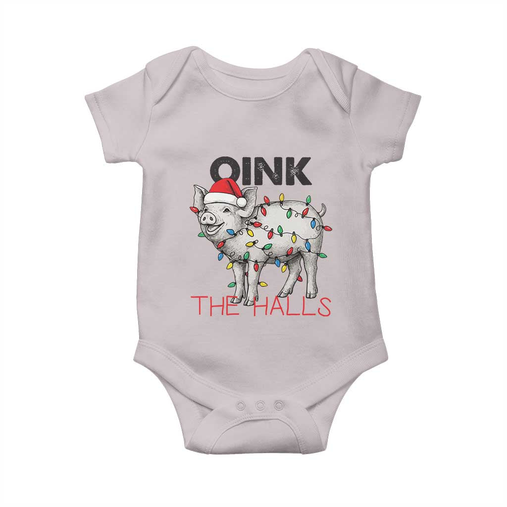 Oink The Halls Baby Onesie Funny Christmas Pig Lover Gift - Wonder Print Shop