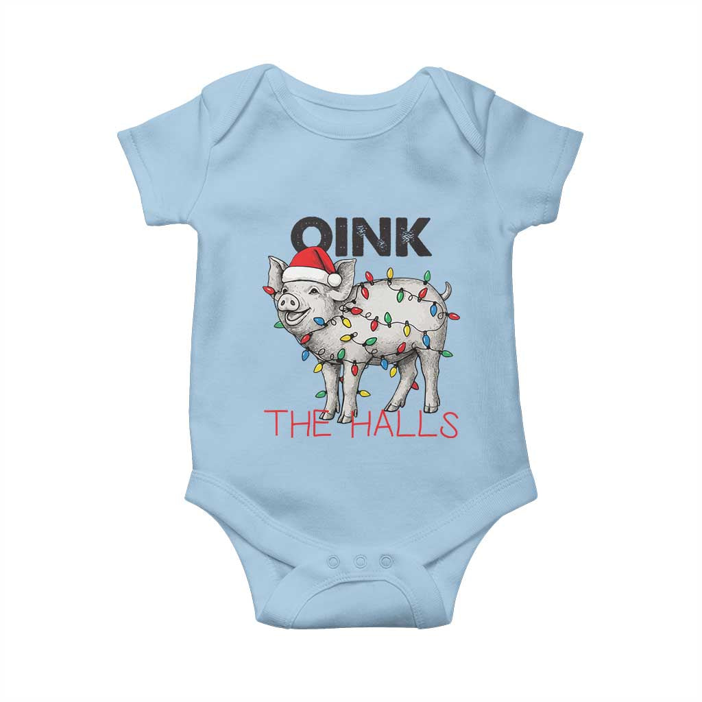 Oink The Halls Baby Onesie Funny Christmas Pig Lover Gift - Wonder Print Shop