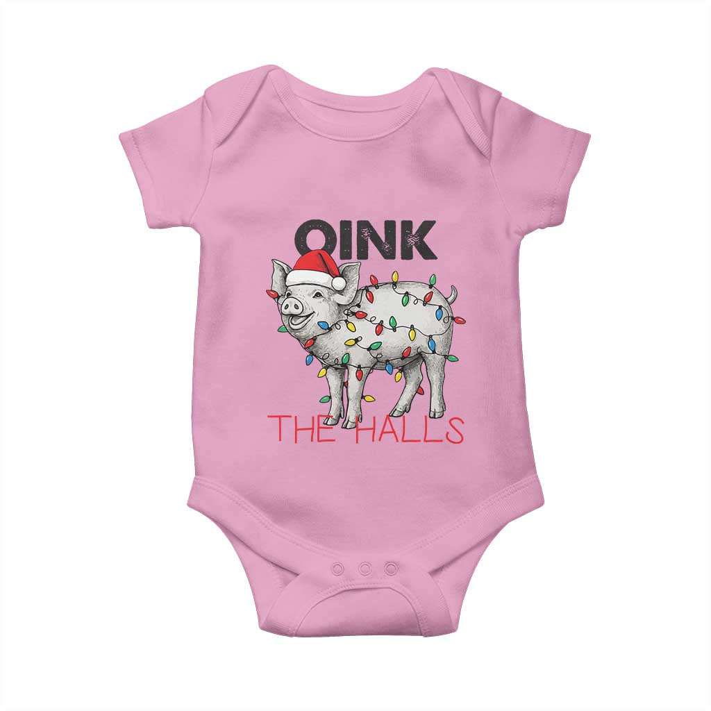 Oink The Halls Baby Onesie Funny Christmas Pig Lover Gift - Wonder Print Shop