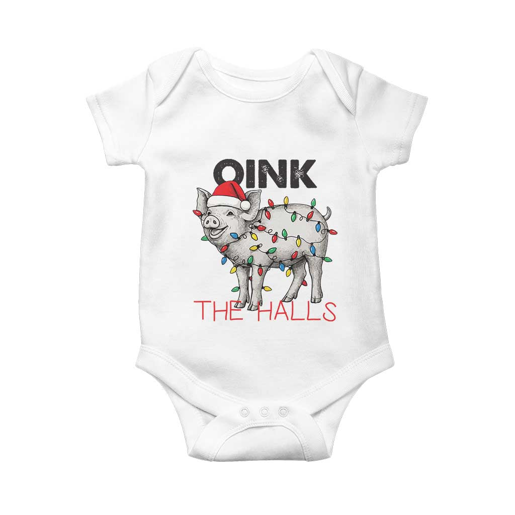 Oink The Halls Baby Onesie Funny Christmas Pig Lover Gift - Wonder Print Shop