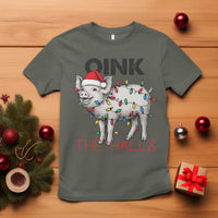 Oink The Halls T Shirt Funny Christmas Pig Lover Gift - Wonder Print Shop