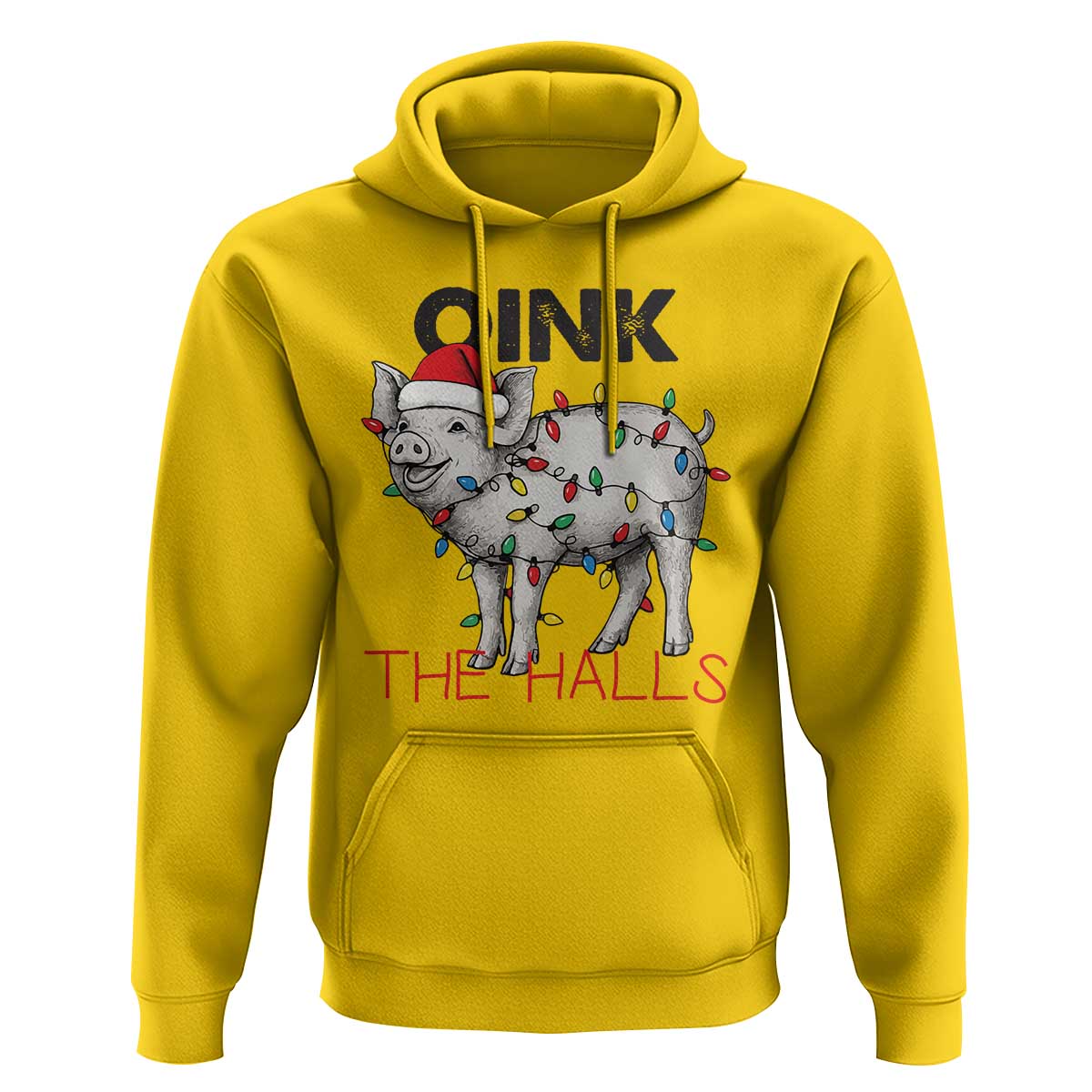 Oink The Halls Hoodie Funny Christmas Pig Lover Gift - Wonder Print Shop