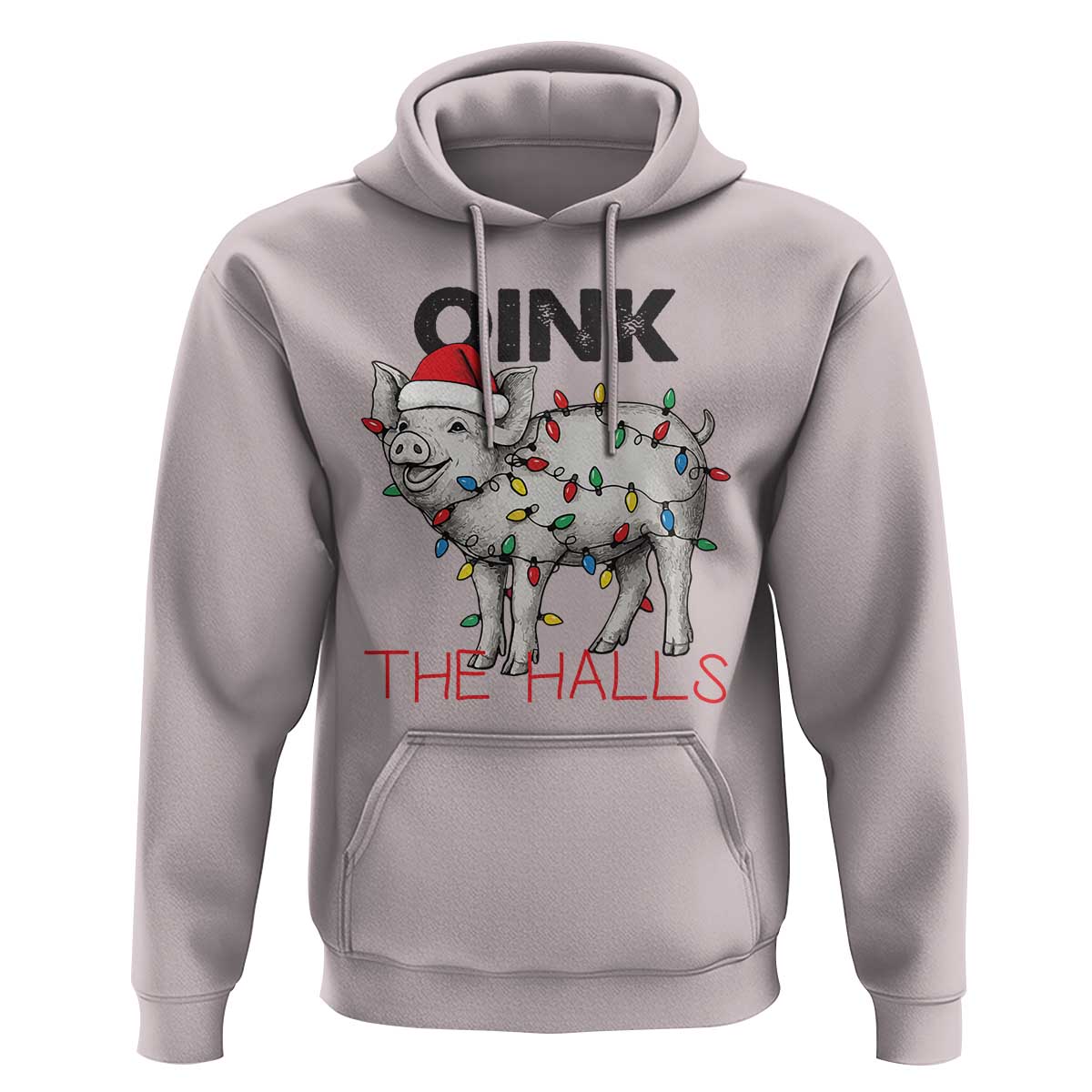 Oink The Halls Hoodie Funny Christmas Pig Lover Gift - Wonder Print Shop
