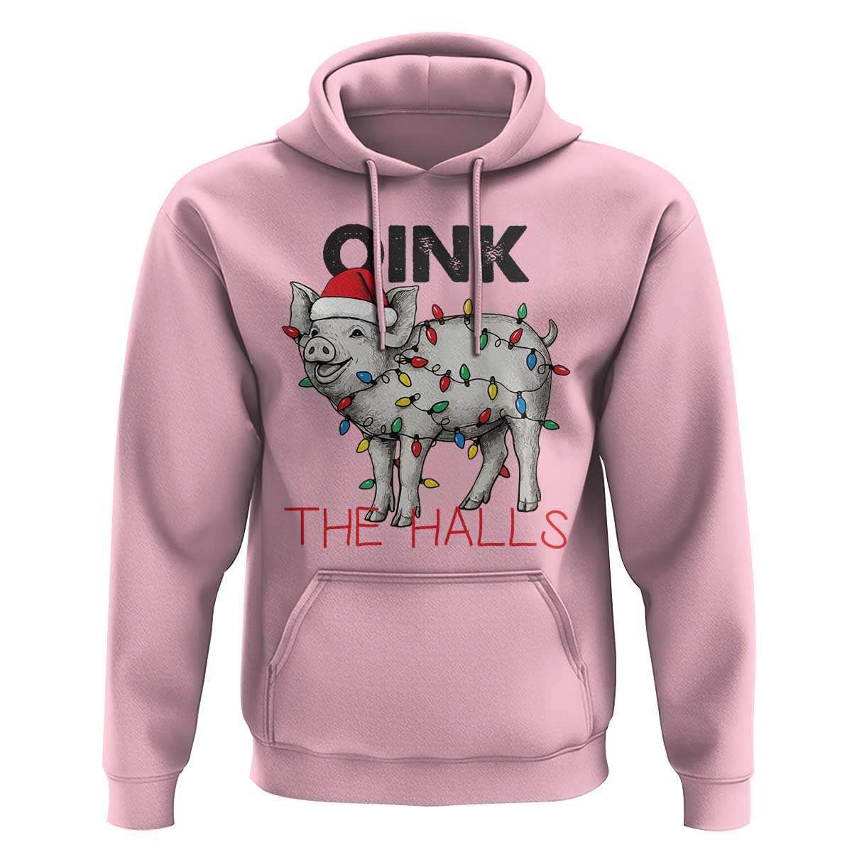 Oink The Halls Hoodie Funny Christmas Pig Lover Gift - Wonder Print Shop
