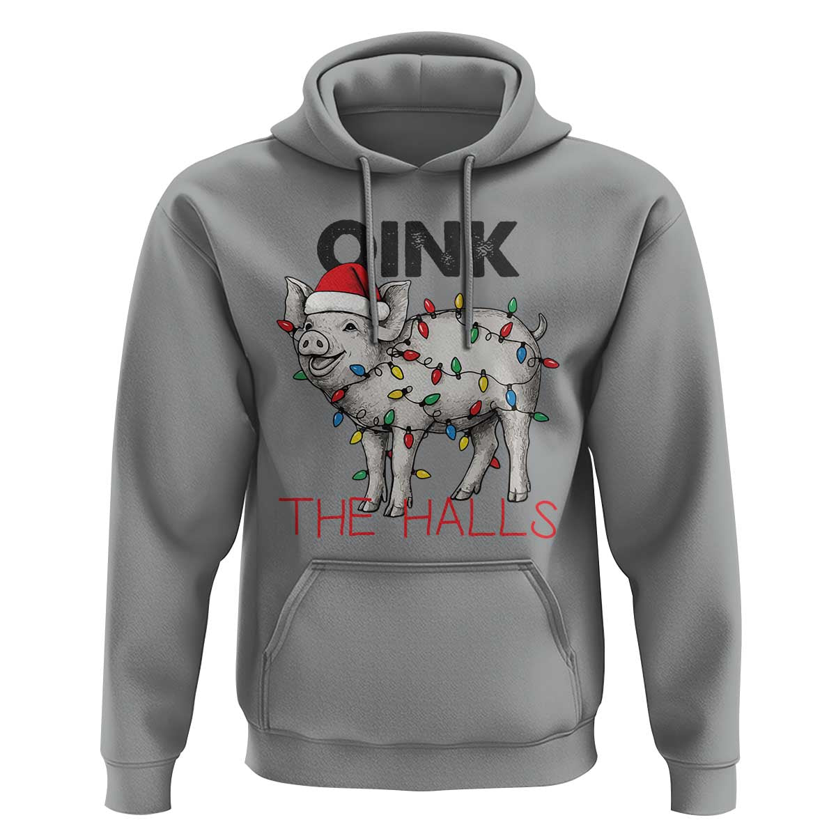Oink The Halls Hoodie Funny Christmas Pig Lover Gift - Wonder Print Shop