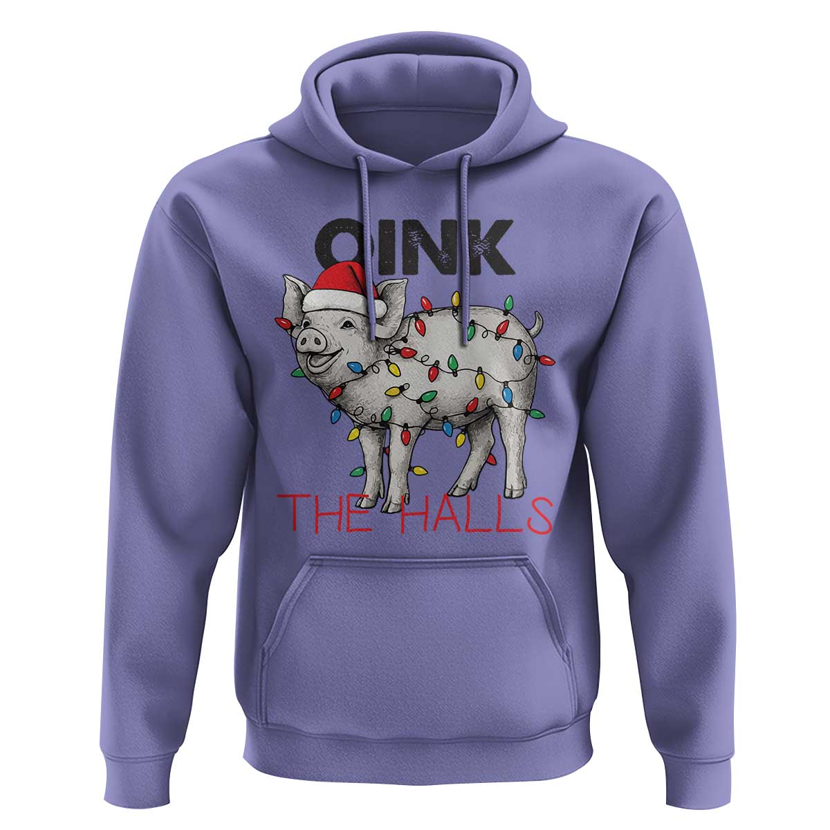 Oink The Halls Hoodie Funny Christmas Pig Lover Gift - Wonder Print Shop