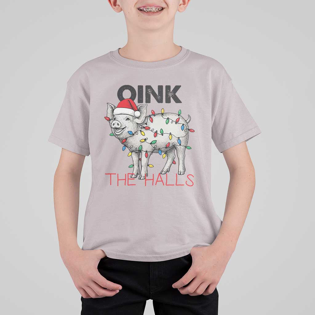 Oink The Halls T Shirt For Kid Funny Christmas Pig Lover Gift - Wonder Print Shop