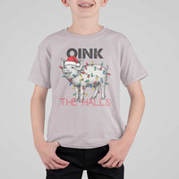 Oink The Halls T Shirt For Kid Funny Christmas Pig Lover Gift - Wonder Print Shop