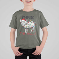 Oink The Halls T Shirt For Kid Funny Christmas Pig Lover Gift - Wonder Print Shop