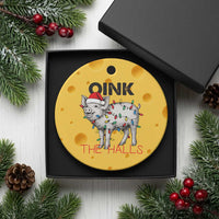 Oink The Halls Ceramic Ornament Funny Christmas Pig Lover Gift - Wonder Print Shop