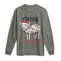 Oink The Halls Long Sleeve Shirt Funny Christmas Pig Lover Gift - Wonder Print Shop