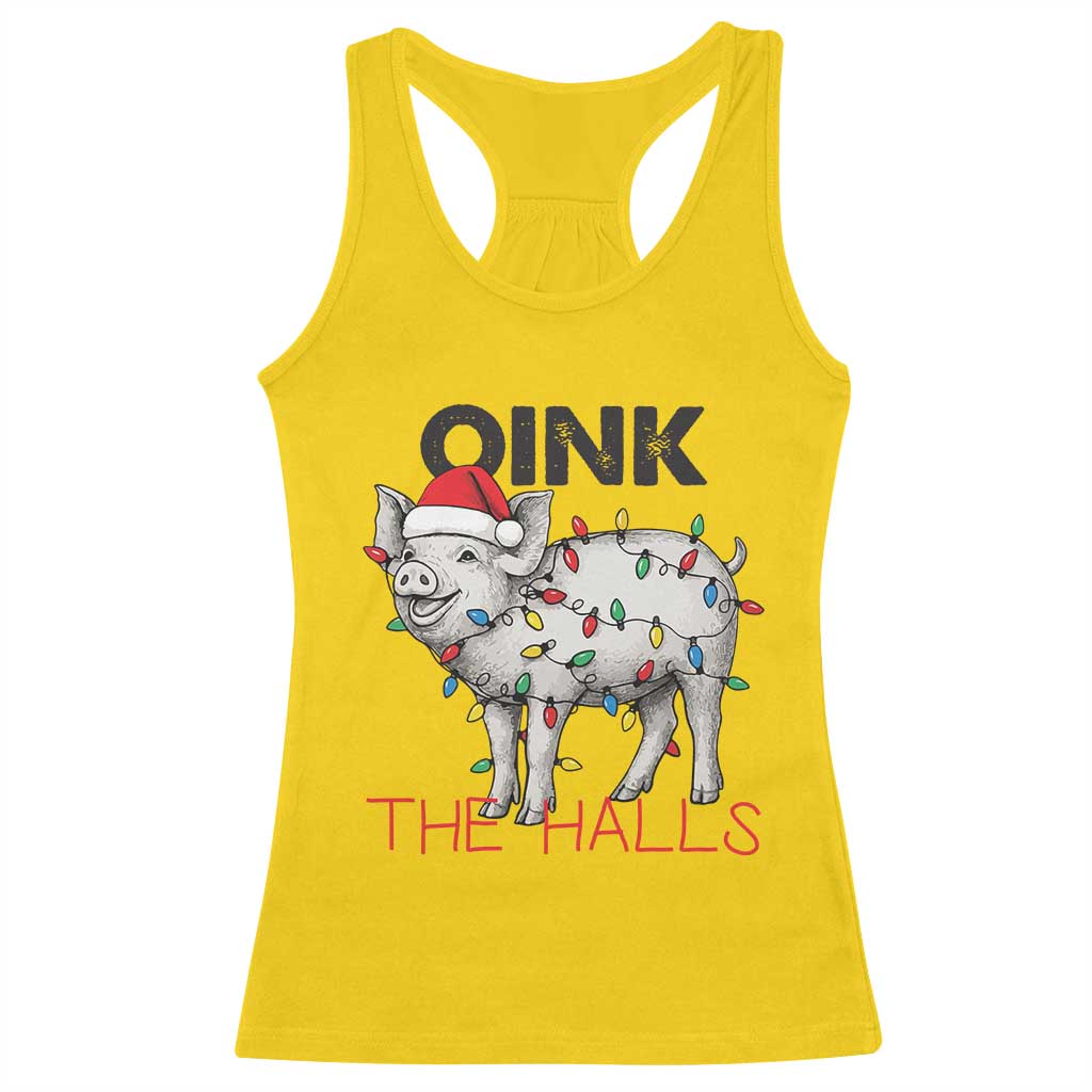 Oink The Halls Racerback Tank Top Funny Christmas Pig Lover Gift - Wonder Print Shop