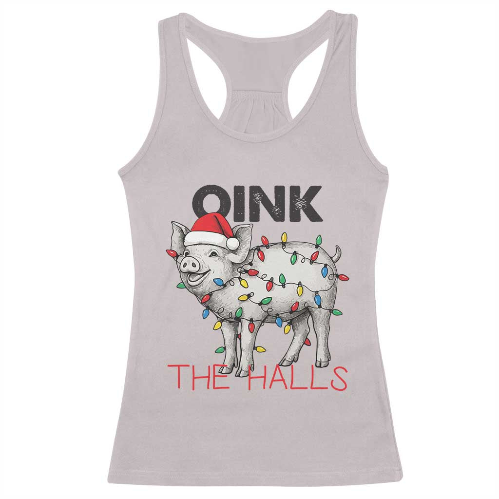 Oink The Halls Racerback Tank Top Funny Christmas Pig Lover Gift - Wonder Print Shop