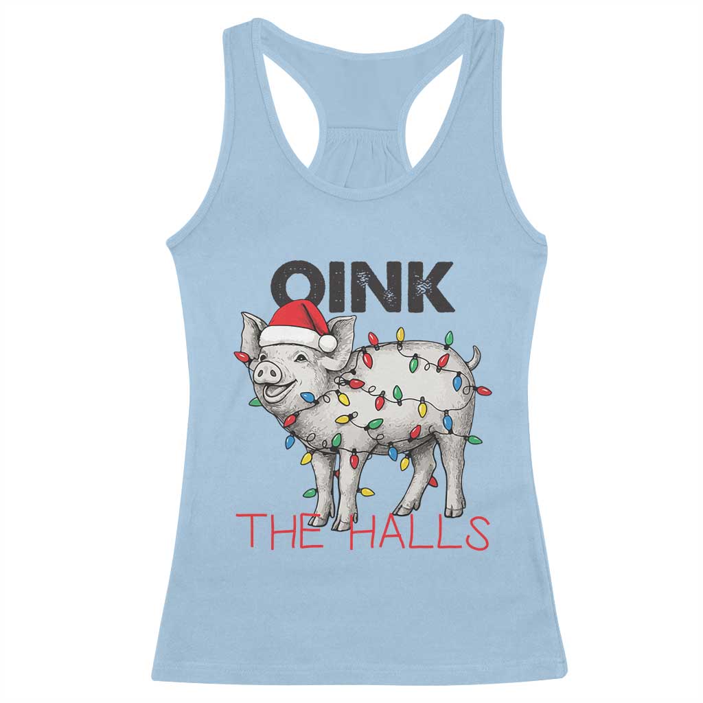 Oink The Halls Racerback Tank Top Funny Christmas Pig Lover Gift - Wonder Print Shop