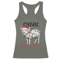 Oink The Halls Racerback Tank Top Funny Christmas Pig Lover Gift - Wonder Print Shop