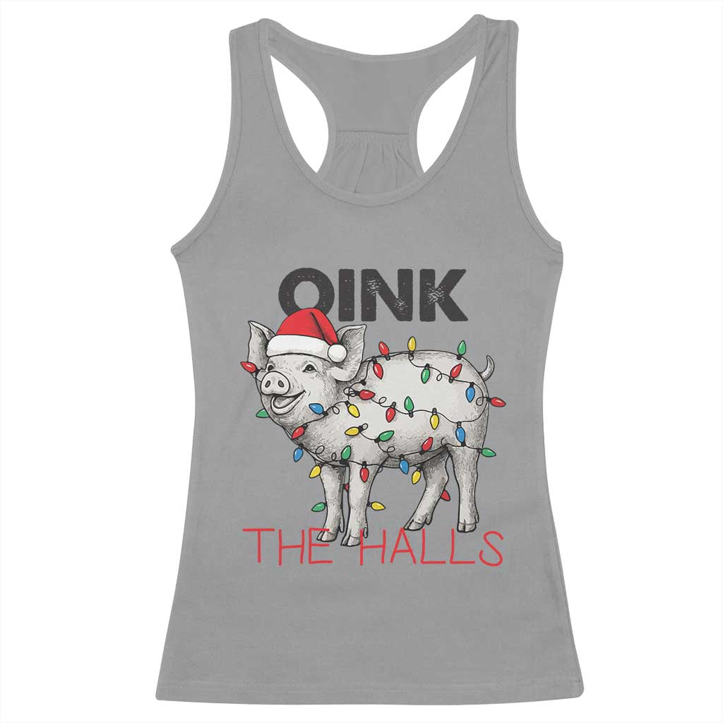 Oink The Halls Racerback Tank Top Funny Christmas Pig Lover Gift - Wonder Print Shop