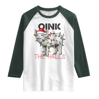 Oink The Halls Raglan Shirt Funny Christmas Pig Lover Gift - Wonder Print Shop